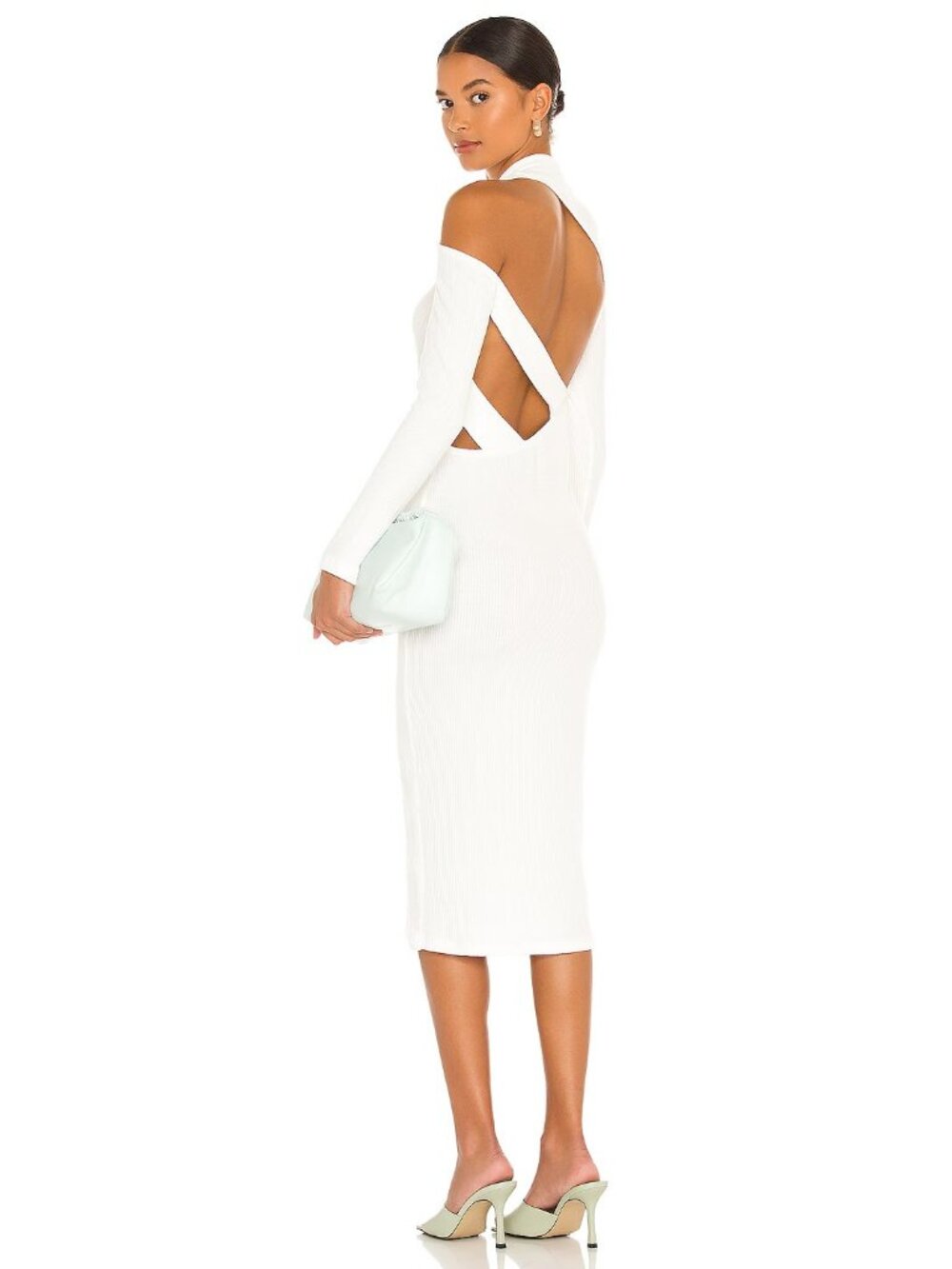 LNA X REVOLVE Auto Lux Midi Dress in White